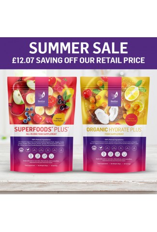 Summer sale - £12.08 off 1 x Superfoods Plus and 1 x Organic Hydrate Plus - Normal SRP £83.98
